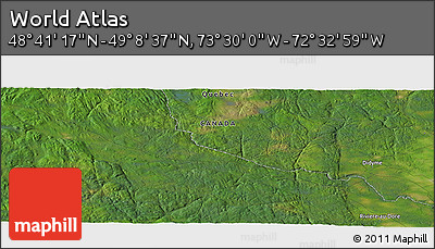 Satellite Panoramic Map of the Area around 48° 54' 57" N, 73° 1' 30" W