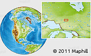 Physical Location Map of the area around 48° 54' 57" N, 83° 13' 29" W