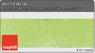 Physical Panoramic Map of the Area around 48° 54' 57" N, 83° 13' 29" W