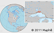 Gray Location Map of the area around 48° 54' 57" N, 87° 28' 29" W