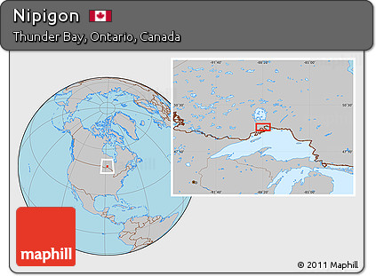 Gray Location Map of Nipigon