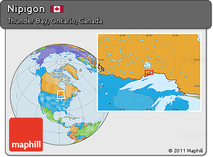 Political Location Map of Nipigon