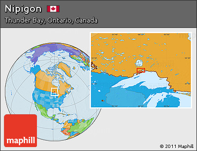 Political Location Map of Nipigon