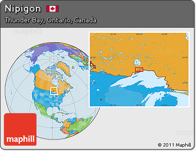 Political Location Map of Nipigon