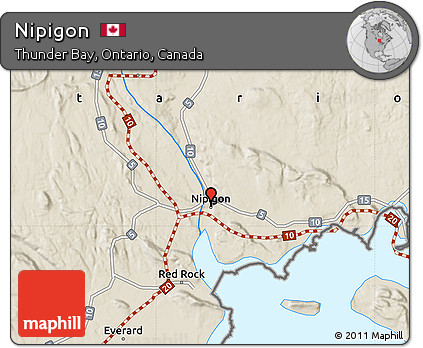 Shaded Relief Map of Nipigon