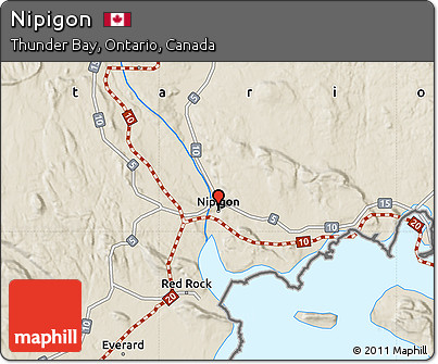 Shaded Relief Map of Nipigon