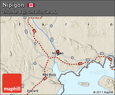 Shaded Relief Map of Nipigon