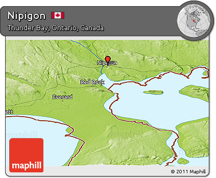 Physical Panoramic Map of Nipigon