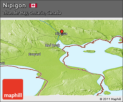 Physical Panoramic Map of Nipigon