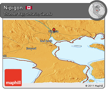 Political Panoramic Map of Nipigon