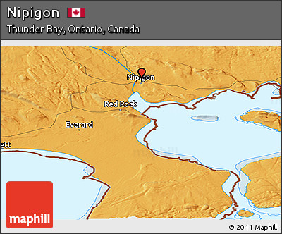 Political Panoramic Map of Nipigon