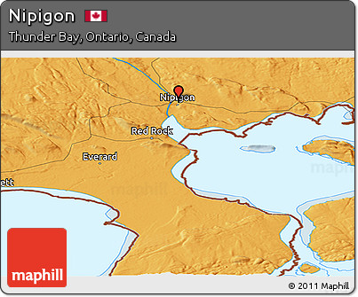 Political Panoramic Map of Nipigon