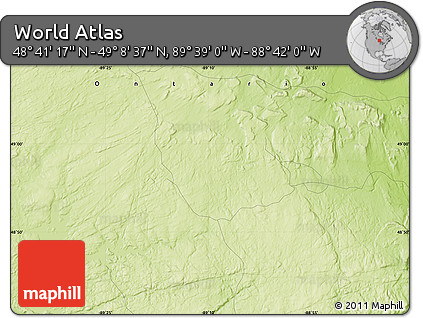 Physical Map of the Area around 48° 54' 57" N, 89° 10' 30" W