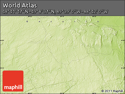Physical Map of the Area around 48° 54' 57" N, 89° 10' 30" W