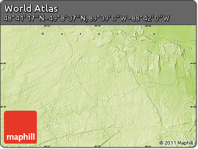 Physical Map of the Area around 48° 54' 57" N, 89° 10' 30" W