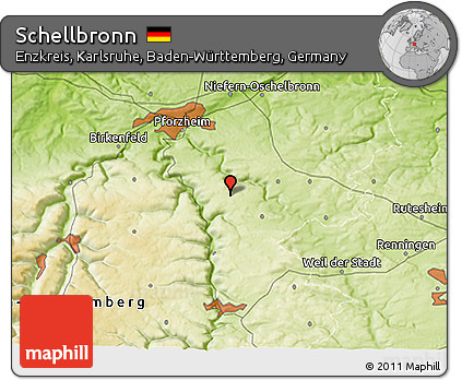 Physical 3D Map of Schellbronn