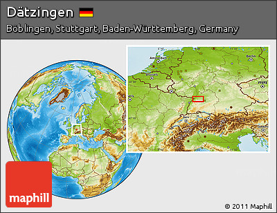 Physical Location Map of Dätzingen