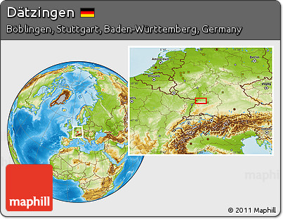 Physical Location Map of Dätzingen