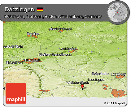 Physical Panoramic Map of Dätzingen