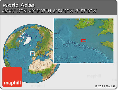 Satellite Location Map of the Area around 48° 54' 57" N, 8° 25' 30" W