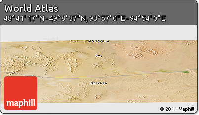 Satellite Panoramic Map of the Area around 48° 54' 57" N, 94° 25' 30" E