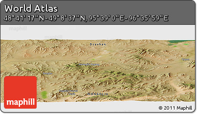 Satellite Panoramic Map of the Area around 48° 54' 57" N, 96° 7' 30" E