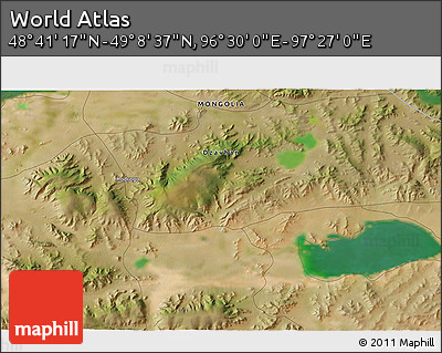 Satellite 3D Map of the Area around 48° 54' 57" N, 96° 58' 29" E