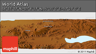 Physical Panoramic Map of the Area around 48° 54' 57" N, 96° 58' 29" E