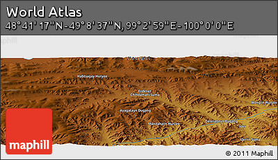 Physical Panoramic Map of the Area around 48° 54' 57" N, 99° 31' 30" E