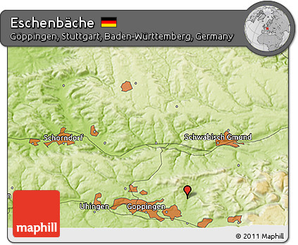 Physical 3D Map of Eschenbäche