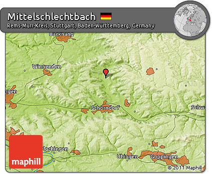 Physical 3D Map of Mittelschlechtbach