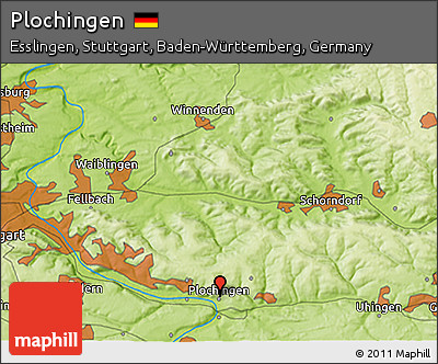 Physical 3D Map of Plochingen