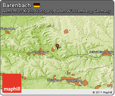 Physical 3D Map of Bärenbach