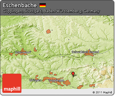 Physical 3D Map of Eschenbäche