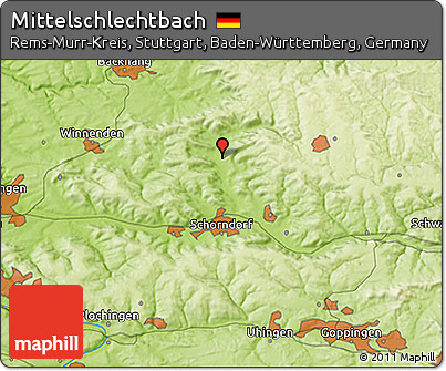 Physical 3D Map of Mittelschlechtbach