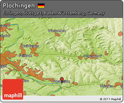 Physical 3D Map of Plochingen