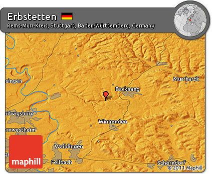 Political 3D Map of Erbstetten