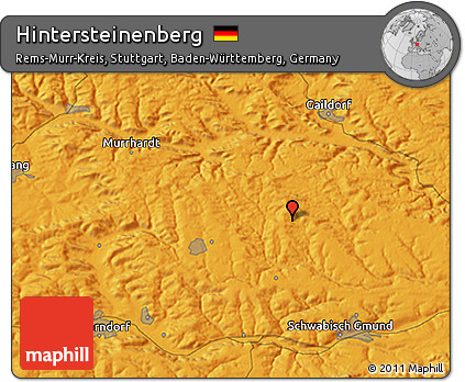 Political 3D Map of Hintersteinenberg