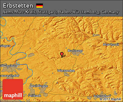 Political 3D Map of Erbstetten