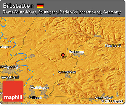 Political 3D Map of Erbstetten