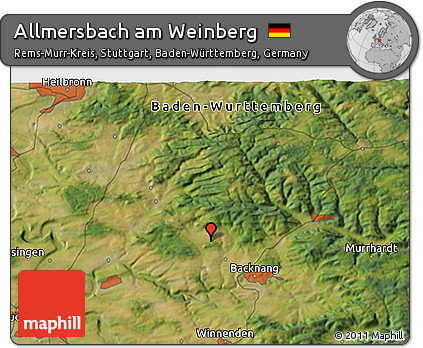 Satellite 3D Map of Allmersbach Am Weinberg