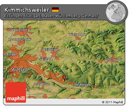 Satellite 3D Map of Kimmichsweiler
