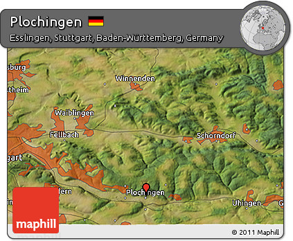 Satellite 3D Map of Plochingen