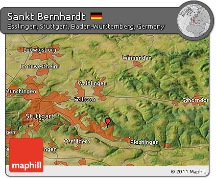 Satellite 3D Map of Sankt Bernhardt