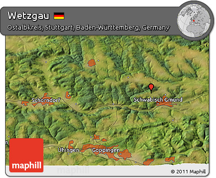 Satellite 3D Map of Wetzgau