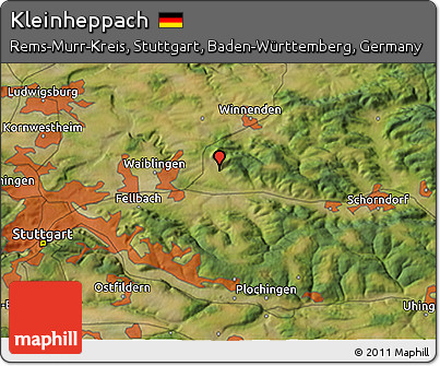 Satellite 3D Map of Kleinheppach