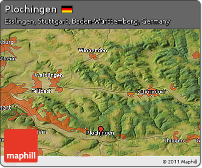 Satellite 3D Map of Plochingen