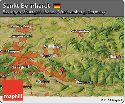 Satellite 3D Map of Sankt Bernhardt