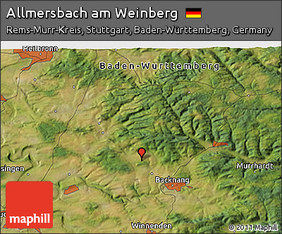 Satellite 3D Map of Allmersbach Am Weinberg
