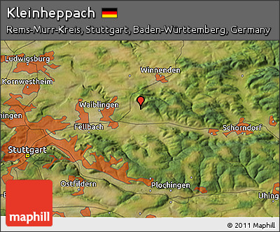 Satellite 3D Map of Kleinheppach